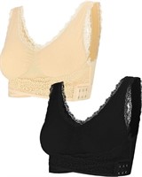 NEW - 2 Pieces Lace Vest Bra Seamless Front C