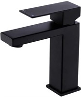 NEW - Black Square Bathroom Sink Faucet Single