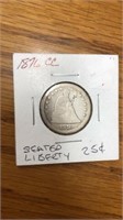 1876 CC Seated Liberty Carson City quarter