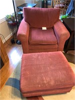 BASSET MATCHING CHAIR WITH OTTOMAN LIKE NEW