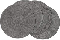NEW - SHACOS Round Placemats Braided Fabric R