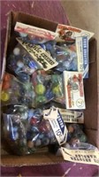Flat of marbles assorted small bags