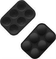 6 Holes Round Silicone Cake Mold (Black),