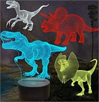 FULLOSUN Dinosaur Bedside Lamp, 3D Hologram