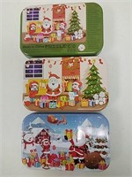 3 puzzle tins, 60 piece puzzles, Christmas theme