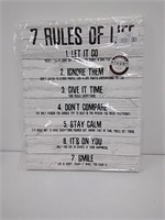 The seven rules of life canvas wall decor,