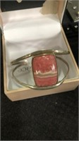 Sterling cuff bracelet pink stone