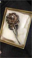Sterling flower brooch marked .925 Mexico