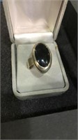 Sterling ring black stone size 7.5