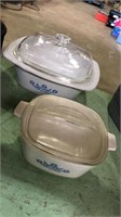 2 Corning Ware with Pyrex lids. Large Dutch oven