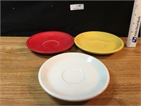 Lot of 3 Marked Fiesta Saucers Dishes