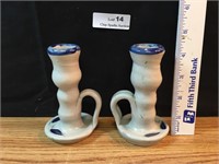 Williamsburg Pottery Candlestick Holders