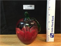 1992 Joe Rice Apple Glass Paperweight