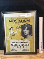1921 Fanny Brice Ziefield Follies Program Framed