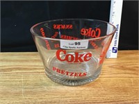 Vintage Glass Coca-Cola Pretzel Bowl