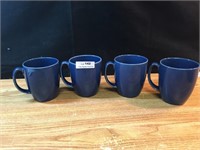 Lot of Blue Corelle Stoneware Coffee Mugs