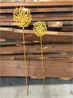 2 - Metal Yard Art Sunflowers