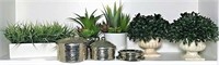 Faux Succulents & Greens in Planters and