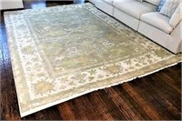 Woven Room Rug in Muted Greens & Tan
