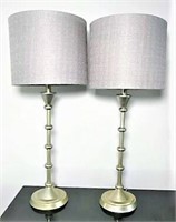 Two Pewter Finish Modern Lamps