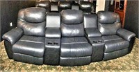 Black Leather Theater Seat Recliners