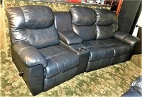 Black Leather Theater Seat Recliners