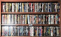 Three Long Shelves of DVDs