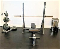 Hoist Incline Weight Bench with Bar