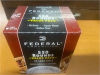 550 rounds.22 Long rifle hp 36grain