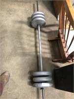 ABOUT 90 LBS OF WEIGHT AND BAR
