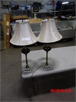 2 LAMPS - MARBLE & CRYSTAL