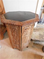 Carved octagonal side Table