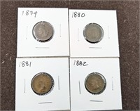 Collection of four Antique Indian Head Pennies