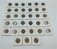 Collection of 33 British Half Penny coins
