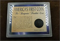 America's First Coin - Fugio Cent in holder