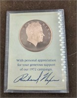 1972 Nixon campaign personal appreciation medal