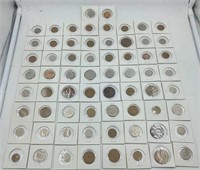 Collection of 66 British vintage coins in holders