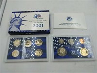 2001 US Mint proof set coins