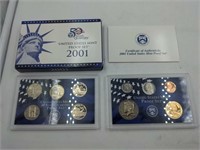 2001 US Mint proof set coins