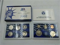 2002 US Mint proof set coins
