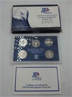 1999 US Mint proof set coins state quarters