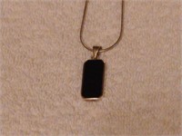 Sterling Silver Onyx Pendant Sterling Necklace