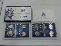 1999 US Mint proof set coins