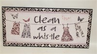 Farmhouse Clean as a Whistle Laundry Room Sign