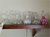 9 ASSTD ANTIQUE GLASS CRUETS