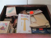 BOX LOT OF ASSORTED  CRAFT ITEMS: STAMPS
