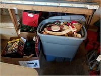 LARGE LOT OF TOTES & BOXES OF CHRISTMAS LIGHTS,ETC