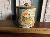 English, Barret ware tin container
