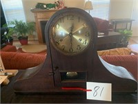 ANTIQUE MANTEL CLOCK UNUSUAL AND WORKING