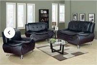 Modern Style Leather Couch, Loveseat & (2) Chair